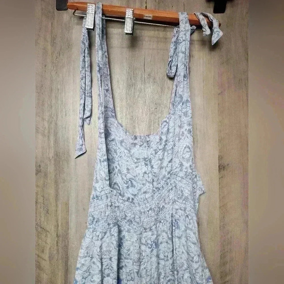 Free People Sugar Sands Wide Leg Jumpsuit BOHO Blue White Size XS Women's - Picture 12 of 15